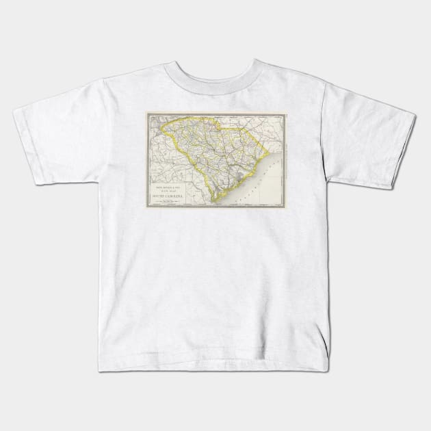 Vintage Map of South Carolina (1889) Kids T-Shirt by Bravuramedia